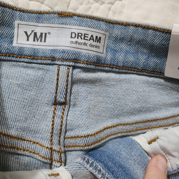 YMI Light Blue Distressed Women Shorts - Picture 5 of 5